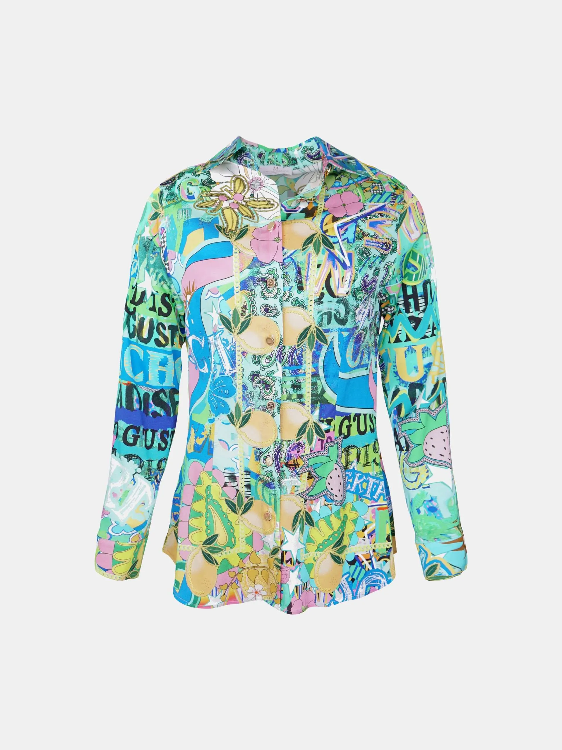 Mucho Gusto  blouse francis bay turquoise mg print