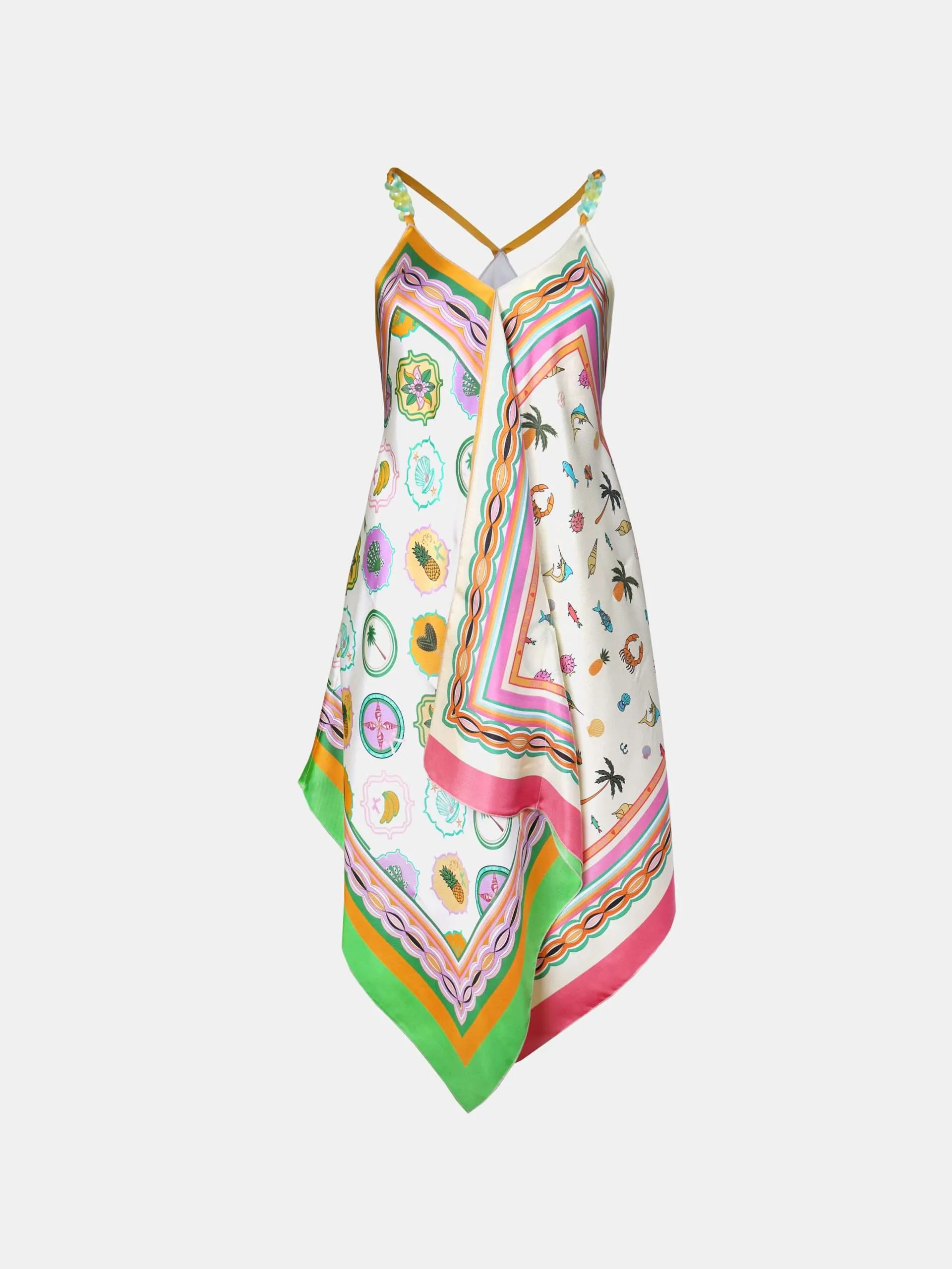 Mucho Gusto  scarf dress tirreno kleurrijke patchwork print