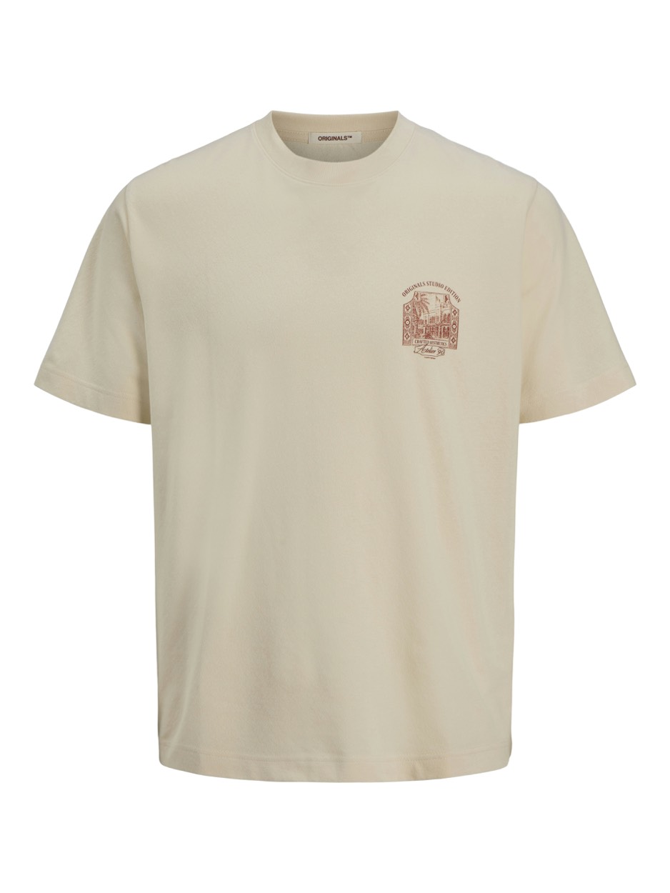 Jack & Jones Jorhydra back tee ss crew neck se25 ecru