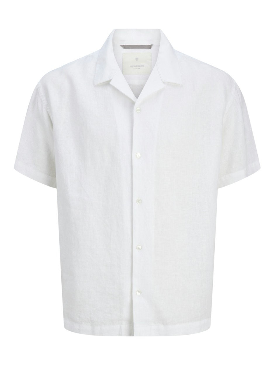 Jack & Jones Jprcclawrence linen resort ss shir off-white