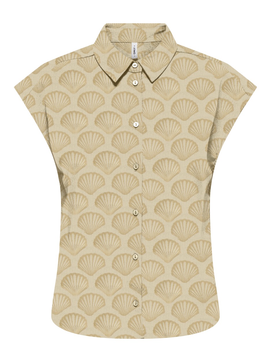Only Onlnova life vis ss clay shirt aop zand dessin
