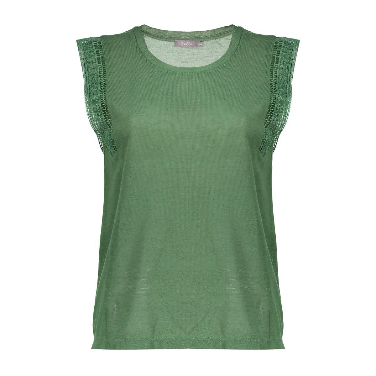 Geisha T-shirt linen look fringes -