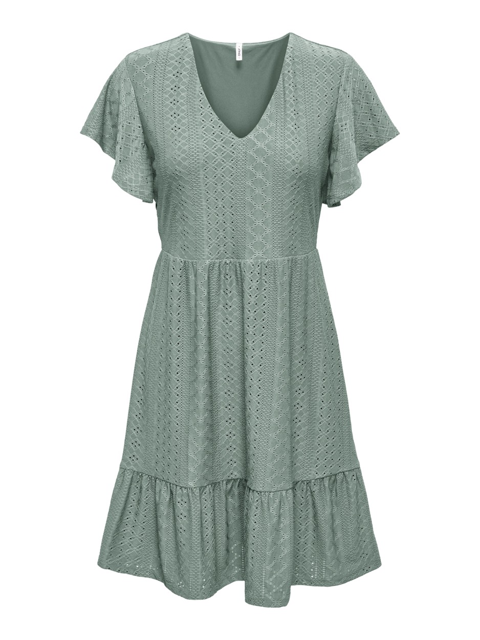 Only Onlsandra ss v-neck dress jrs noos olijf