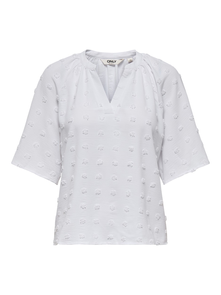 Only Onlivana life 34 dobby v-neck top wvn cs -