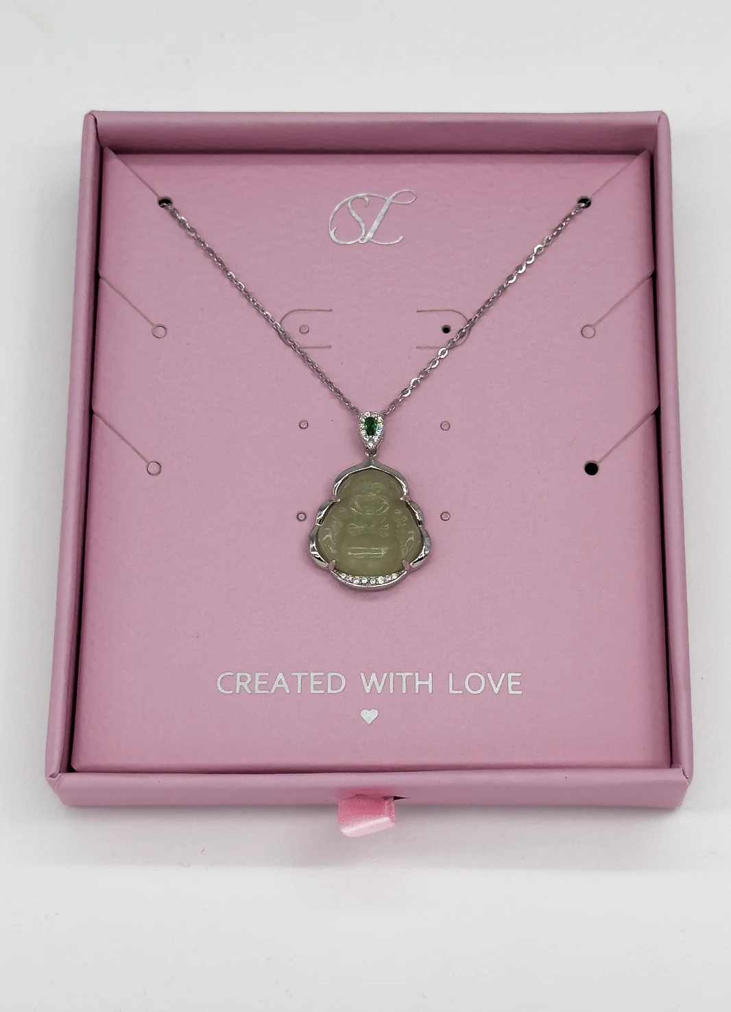 Smashed Lemon 64013 dunne vergulde en ketting met hetian jade boeddha hanger |