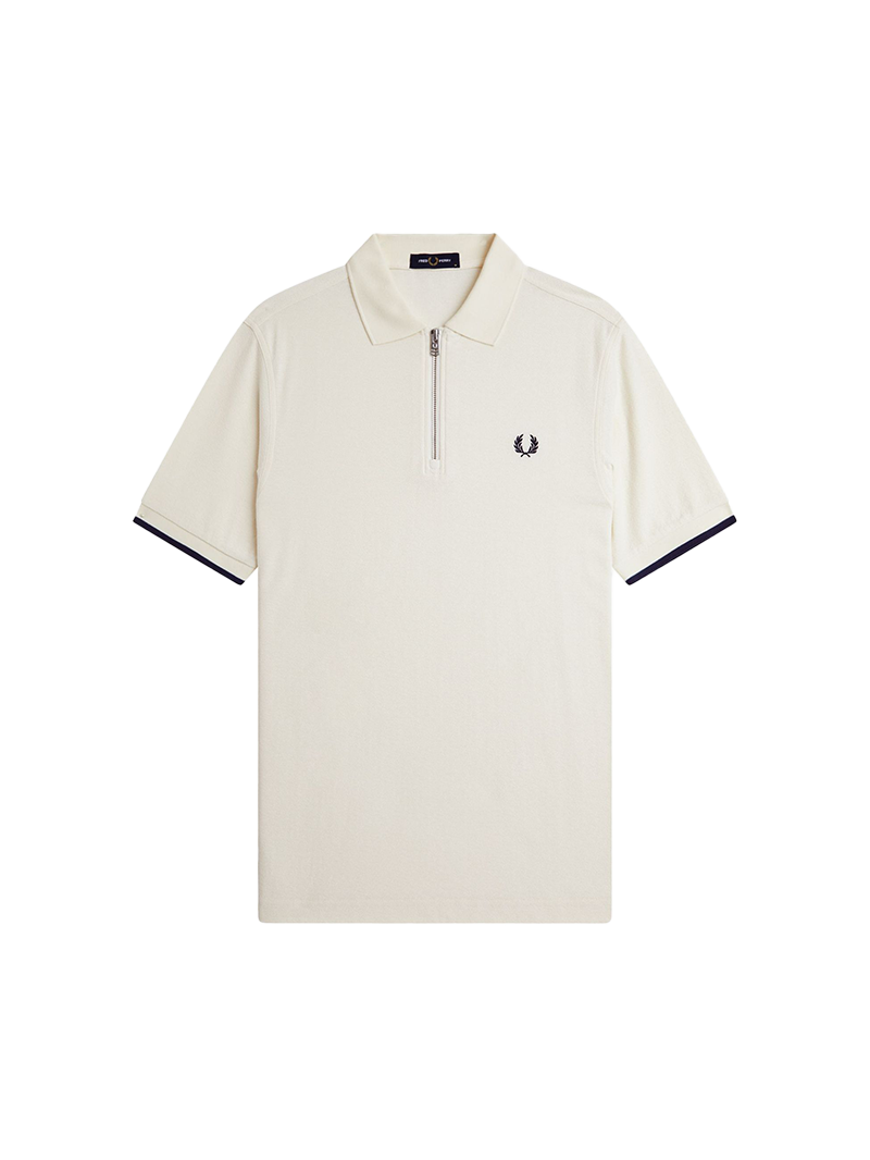 Fred Perry Crepe pique zip neck shirt