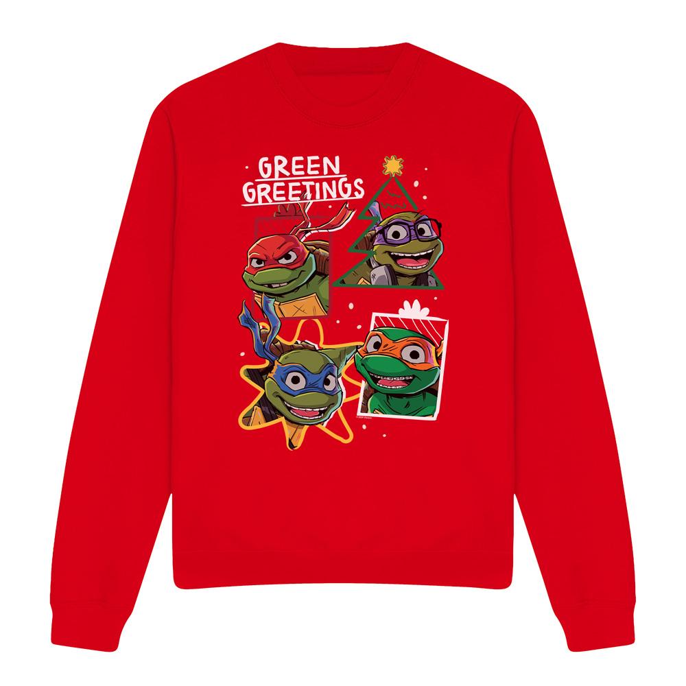 Teenage mutant ninja Turtles Uniseks groen gegroet kerstmis sweatshirt voor volwassenen