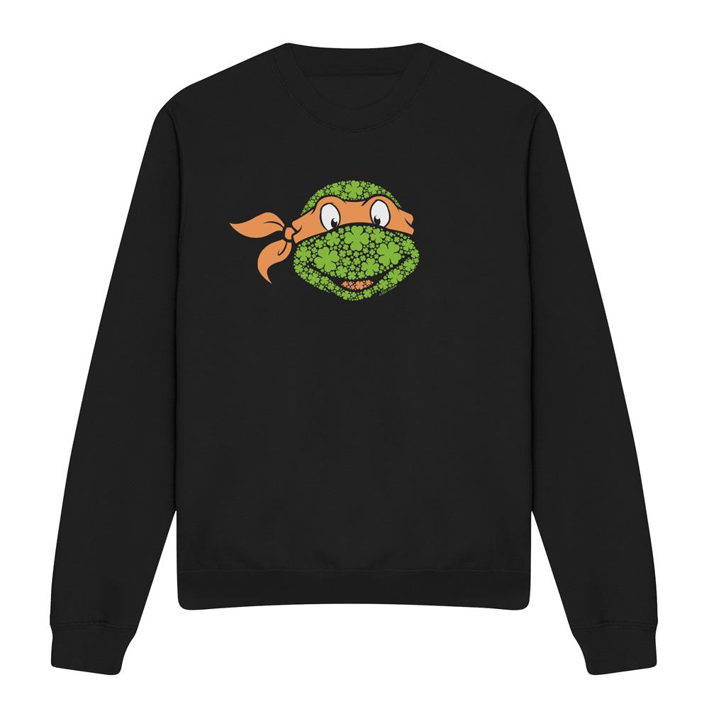 Teenage mutant ninja Turtles Unisex michelangelo klaver st patricks day sweatshirt voor volwassenen