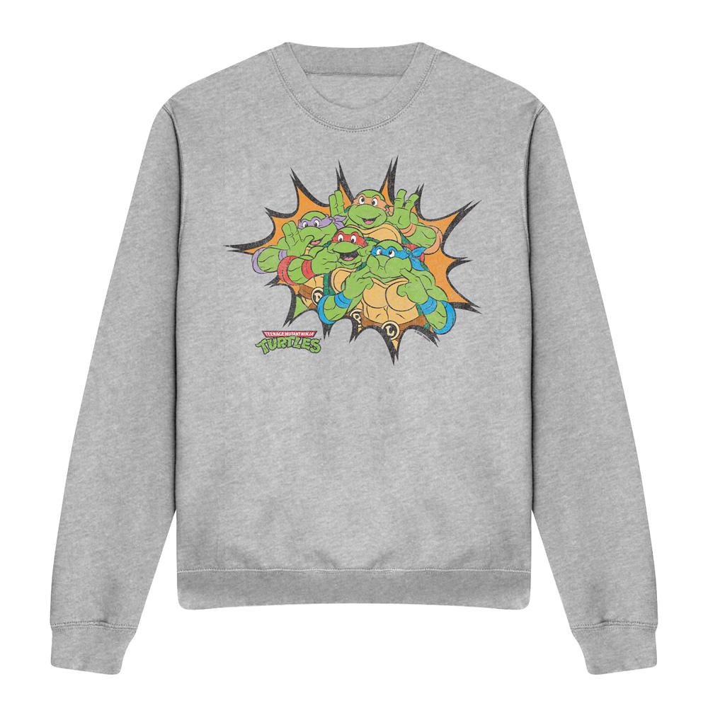 Teenage mutant ninja Turtles Uniseks adult funny face turtles sweatshirt