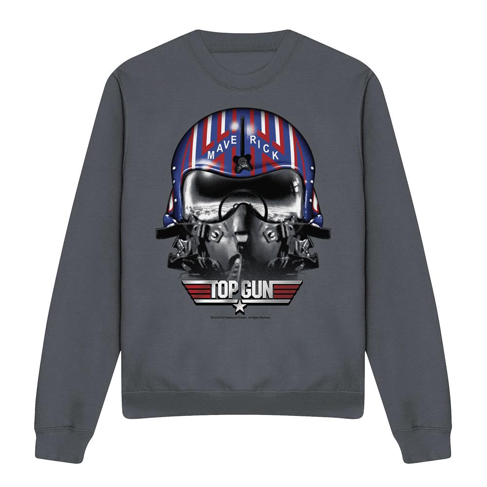 Top gun Unisex maverick helm sweatshirt voor volwassenen
