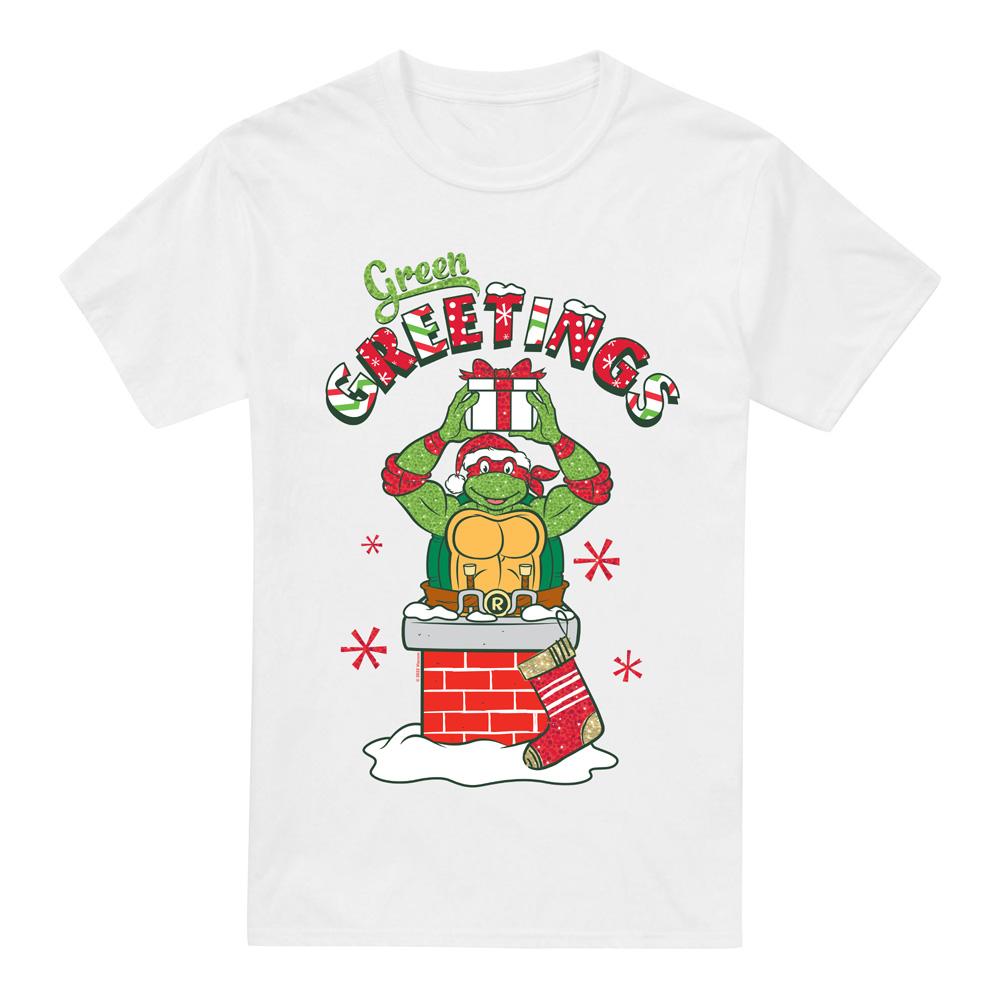 Teenage mutant ninja Turtles Heren groen groeten kersttafereel t-shirt