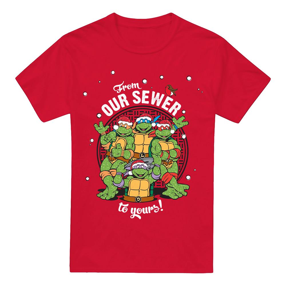 Teenage mutant ninja Turtles Heren vrolijk kerstfeest van ons riool t-shirt