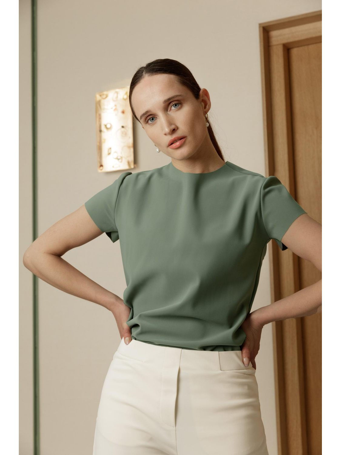 studio .ruig travel jersey top Tif groen