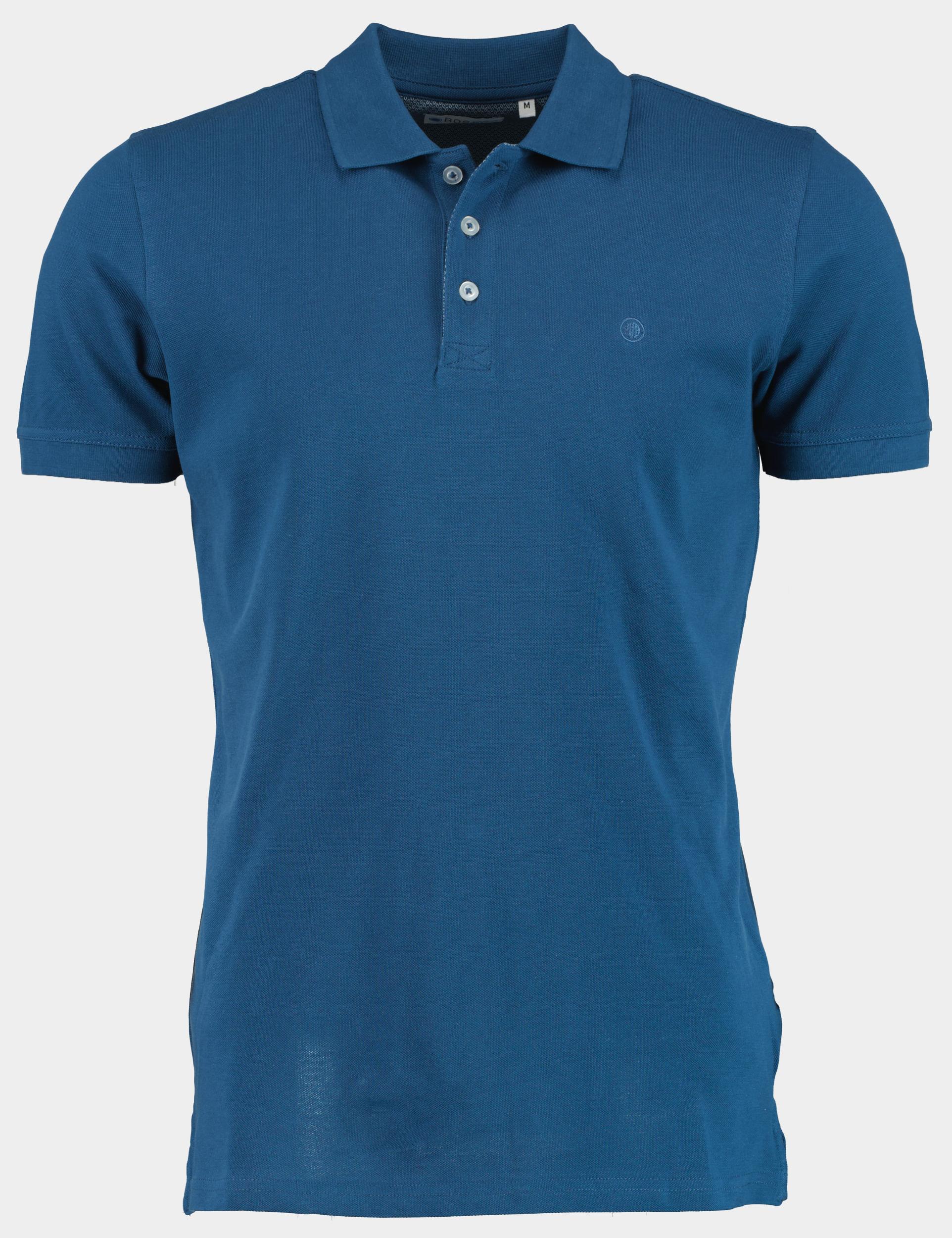 Bos Bright Blue Polo korte mouw piqué donker new lobra/4211
