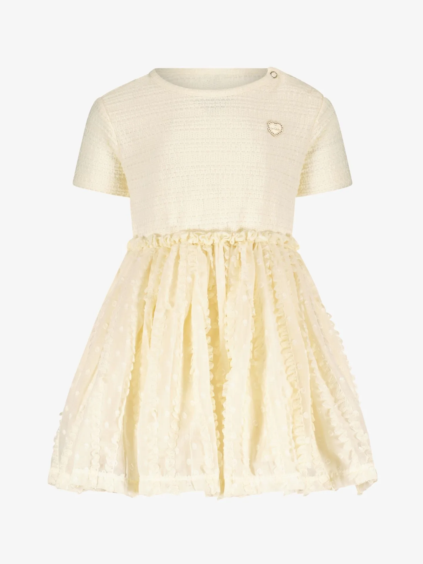 Le Chic Meisjes jurk smory crochet voile