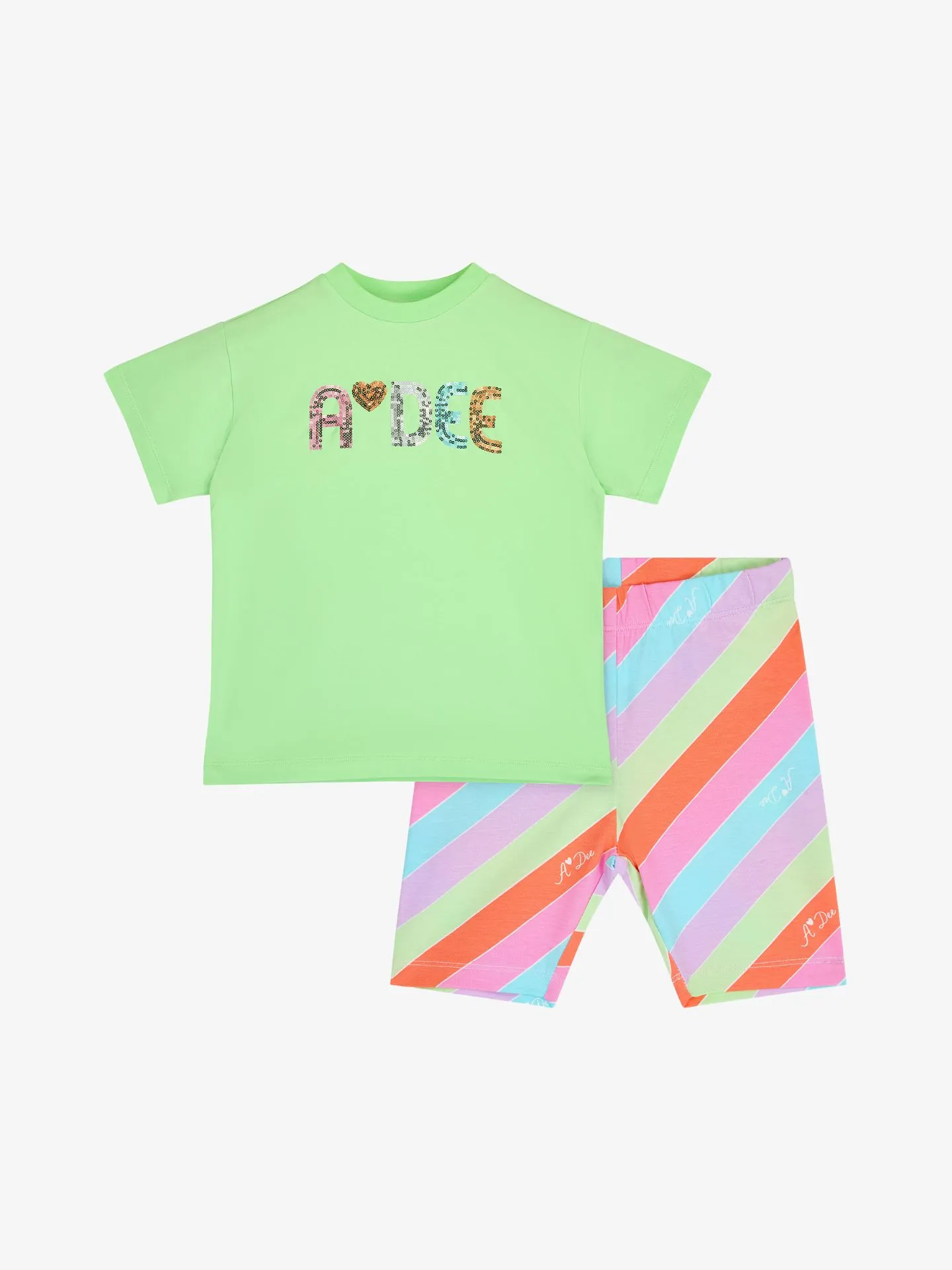 ADee Meisjes set bikershort ellie tropical green