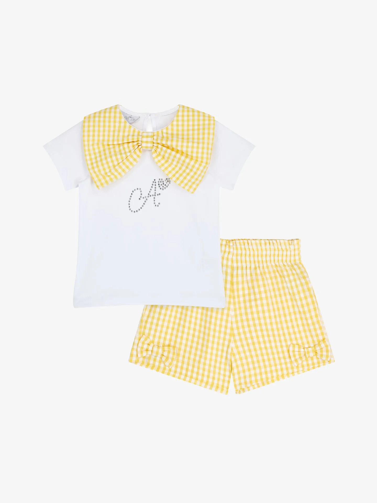 ADee Meisjes set short dixie bright white