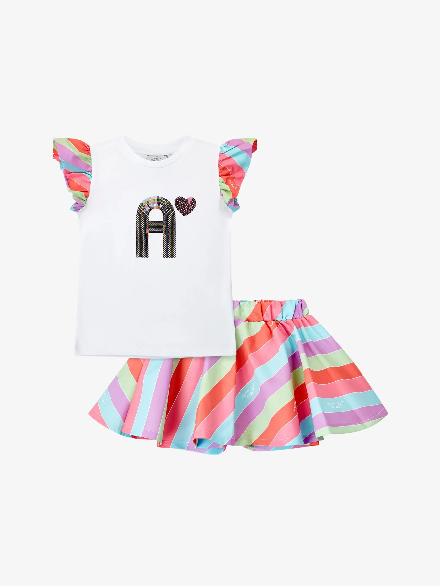 ADee Meisjes set rok enya bright white