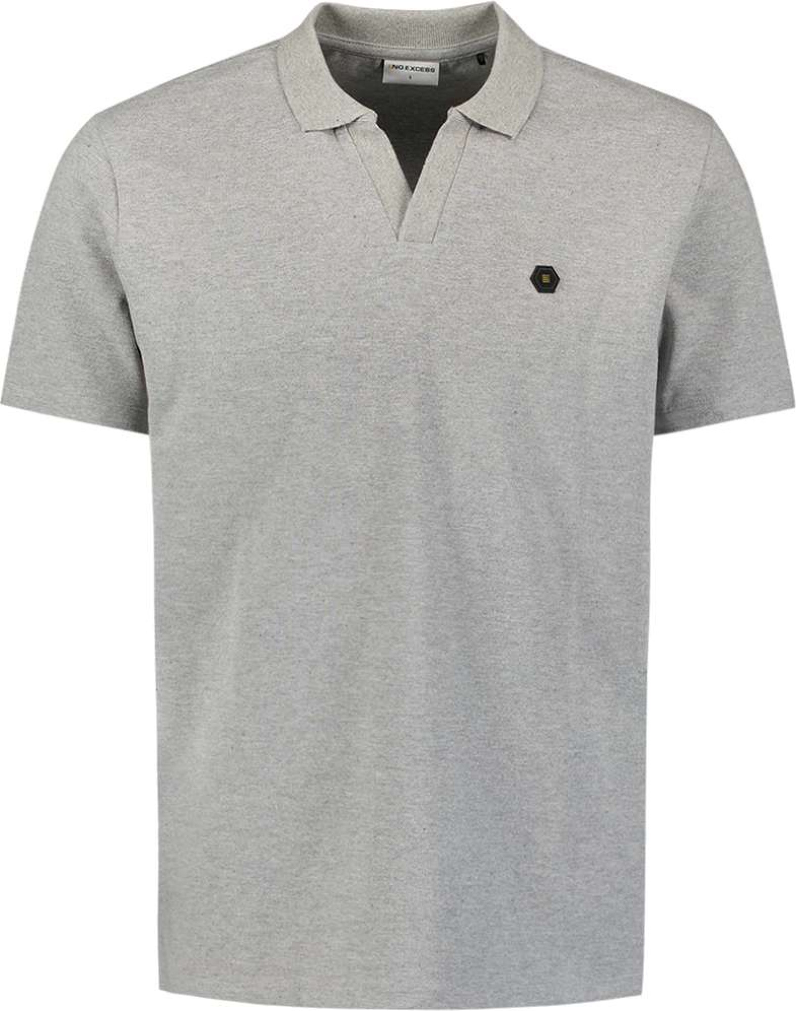 No Excess Polo v melange grey melange