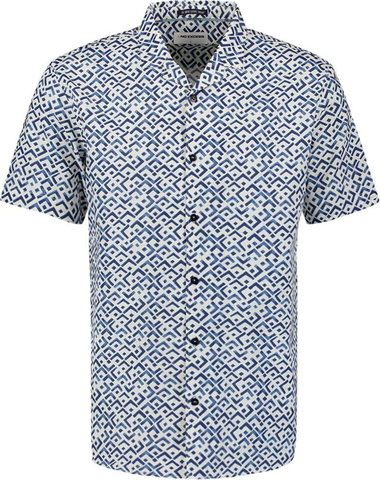 No Excess Shirt short sleeve revers collar sl indigo blue