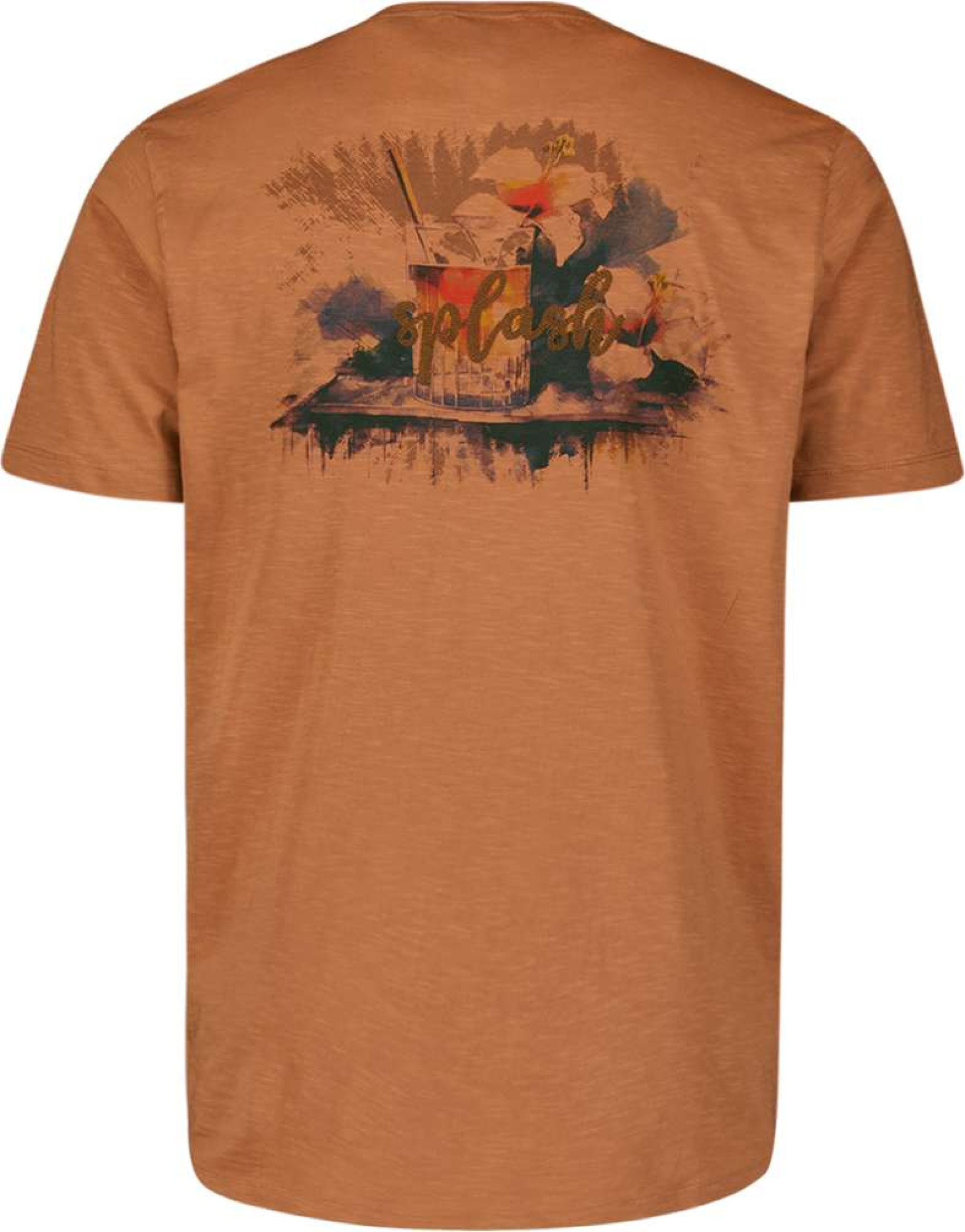 No Excess T-shirt crewneck placed prints slub caramel