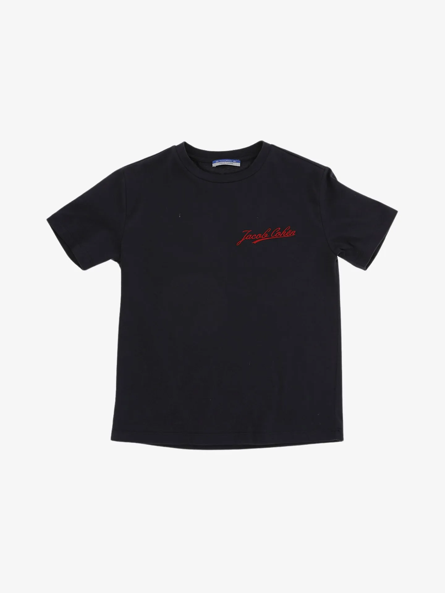 Jacob Cohën Jongens t-shirt logo corsivo blue rosso