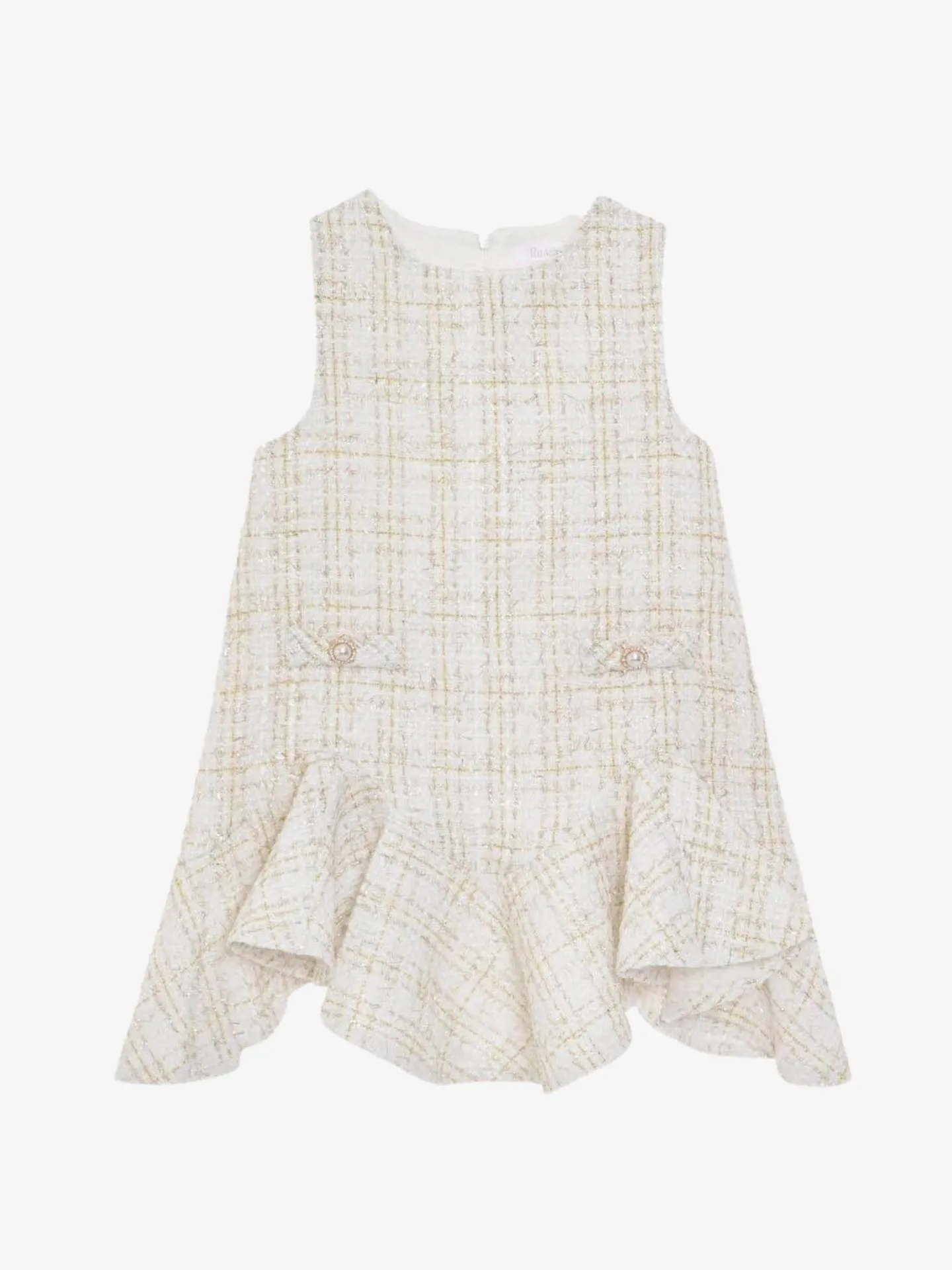 Patachou Meisjes jurk ecru gold tweed