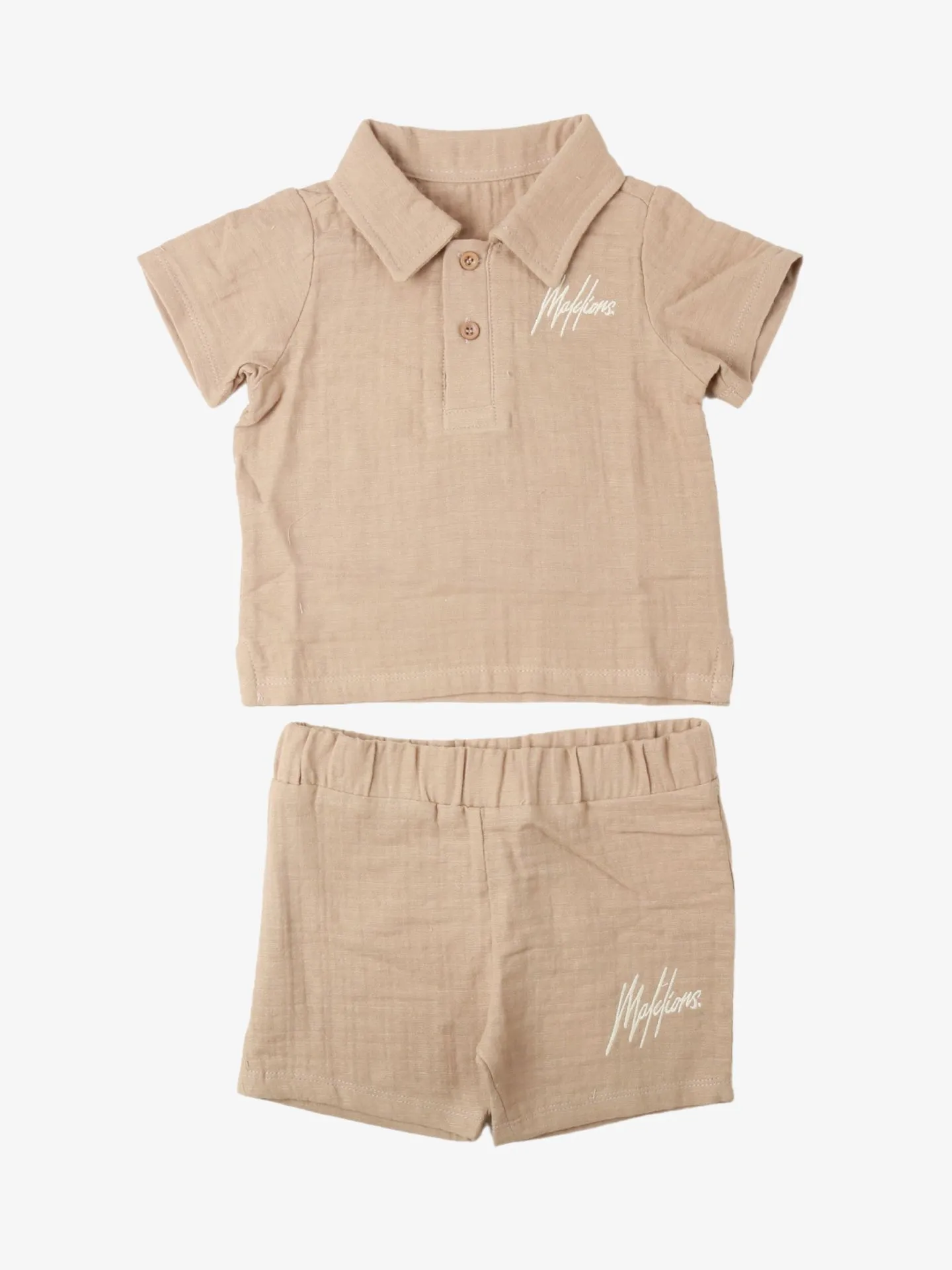 Malelions Jongens set baby mousseline polo crinckle