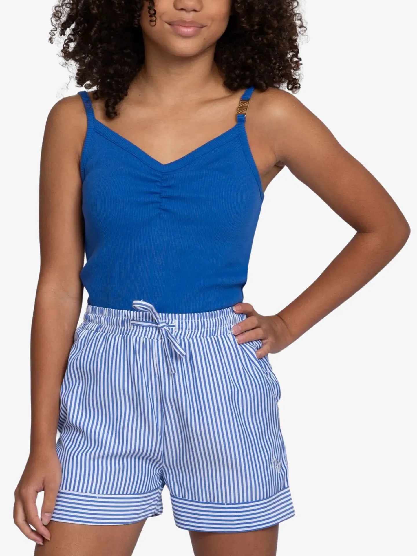 Nik & Nik Meisjes short aava azure blue off white