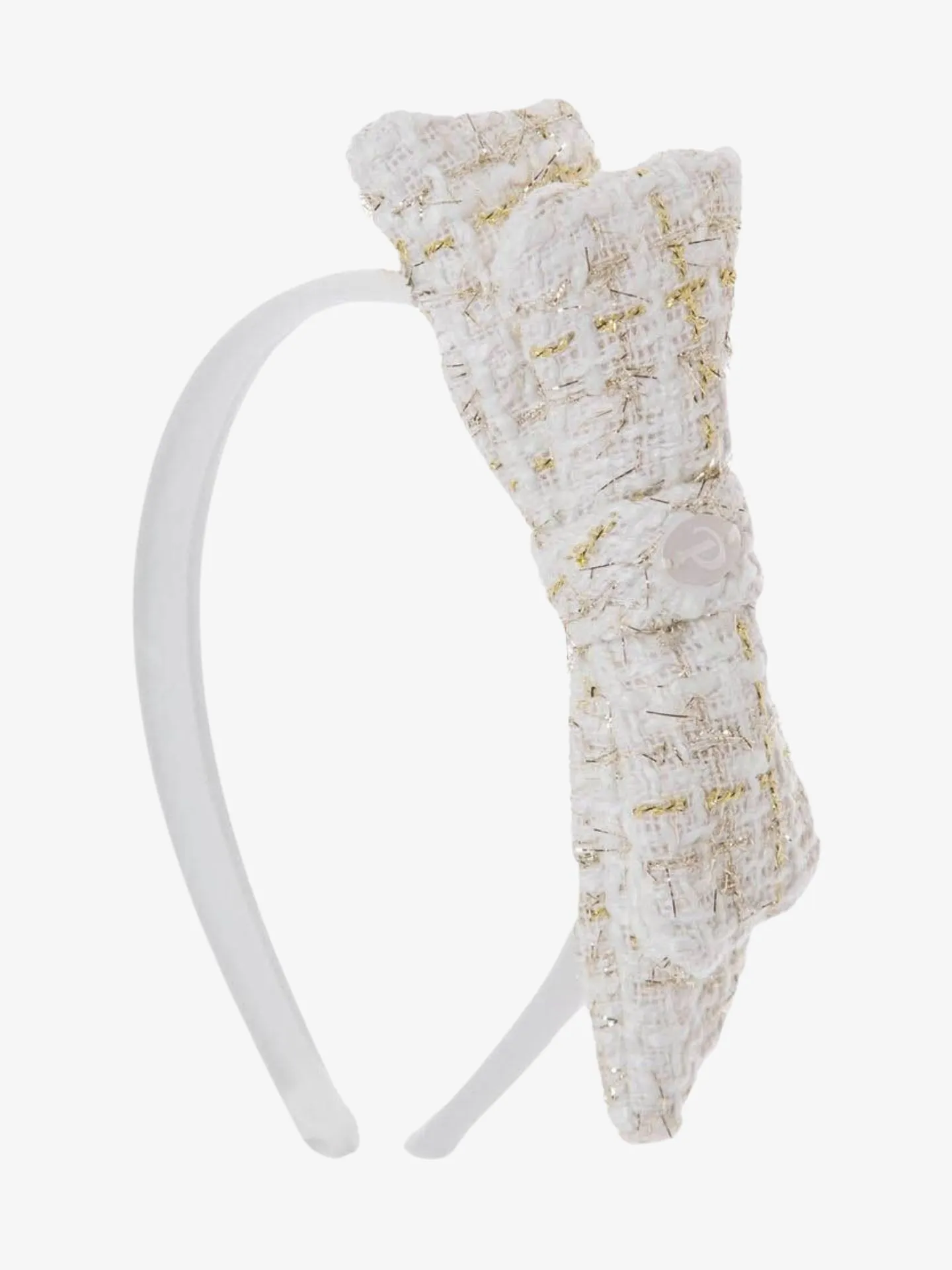 Patachou Meisjes haarband ecru gold tweed