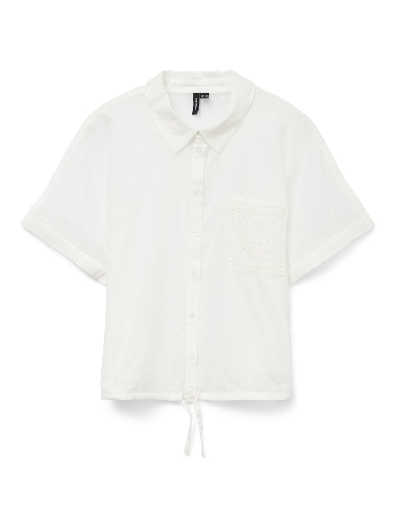 Vero Moda vmvica ss wide short top wvn 10327507 snow white