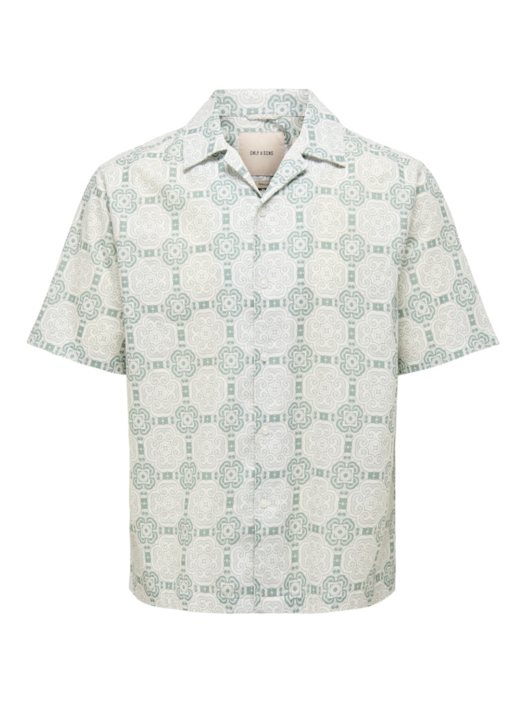 Only & Sons onscaiden reg fit aop shirt 22032833 iceberg green