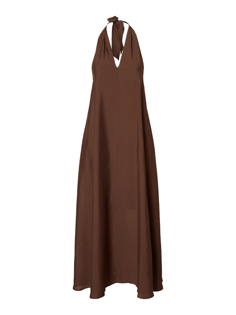 Selected Femme slfvilmi sl ankle neckholder dress 16098103 chestnut