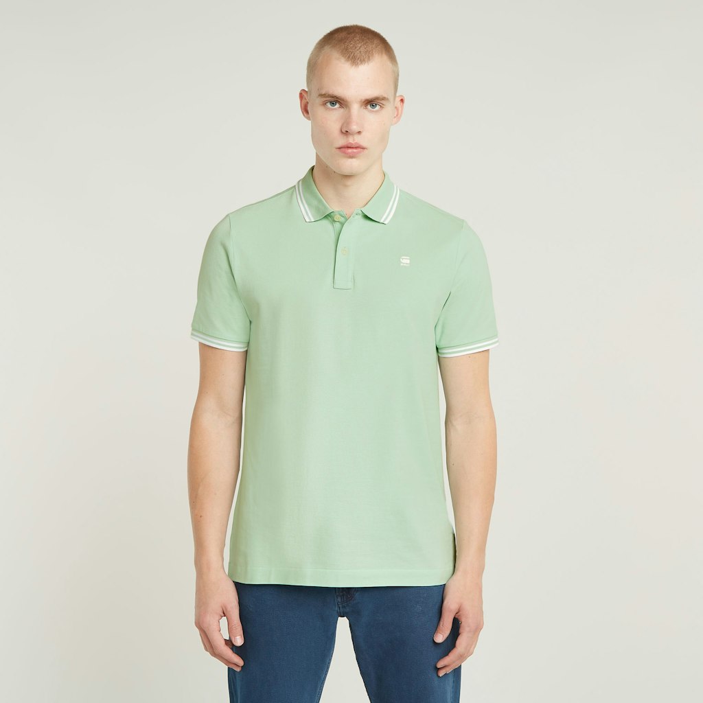 G-Star dunda slim stripe polo d17127-5864 g992 birds egg green