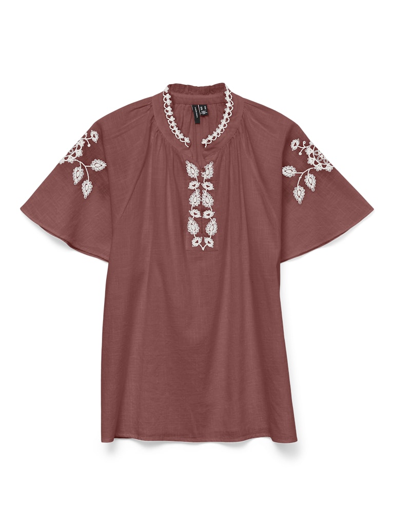 Vero Moda vmquinn ss top wvn ga 10324598 marsala