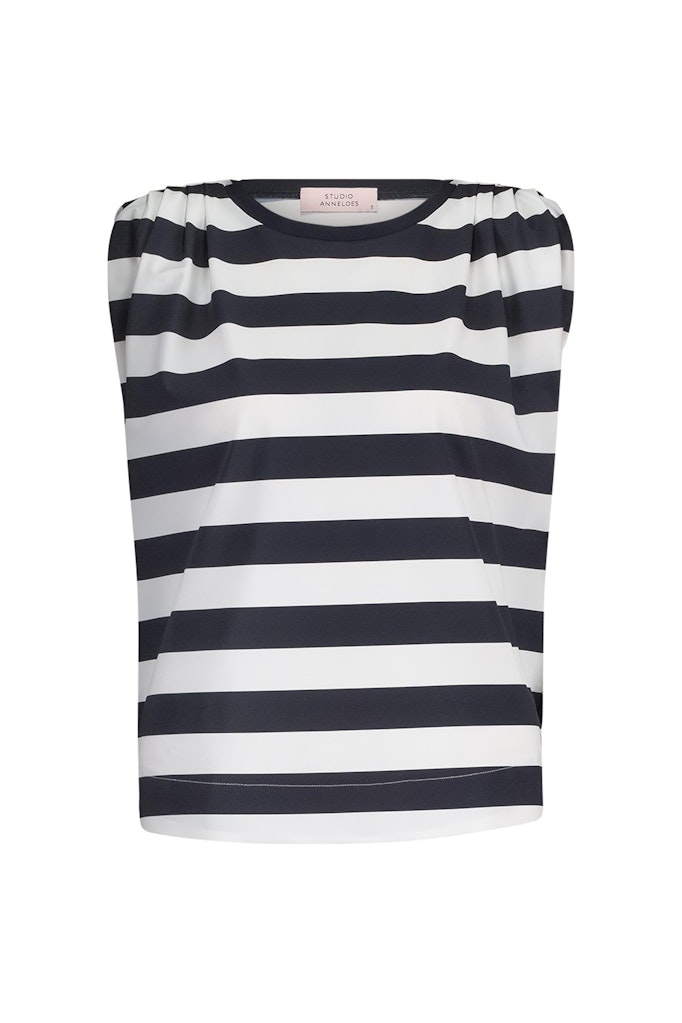 Studio Anneloes leona stripe top 12805 6911 dark blue/off white
