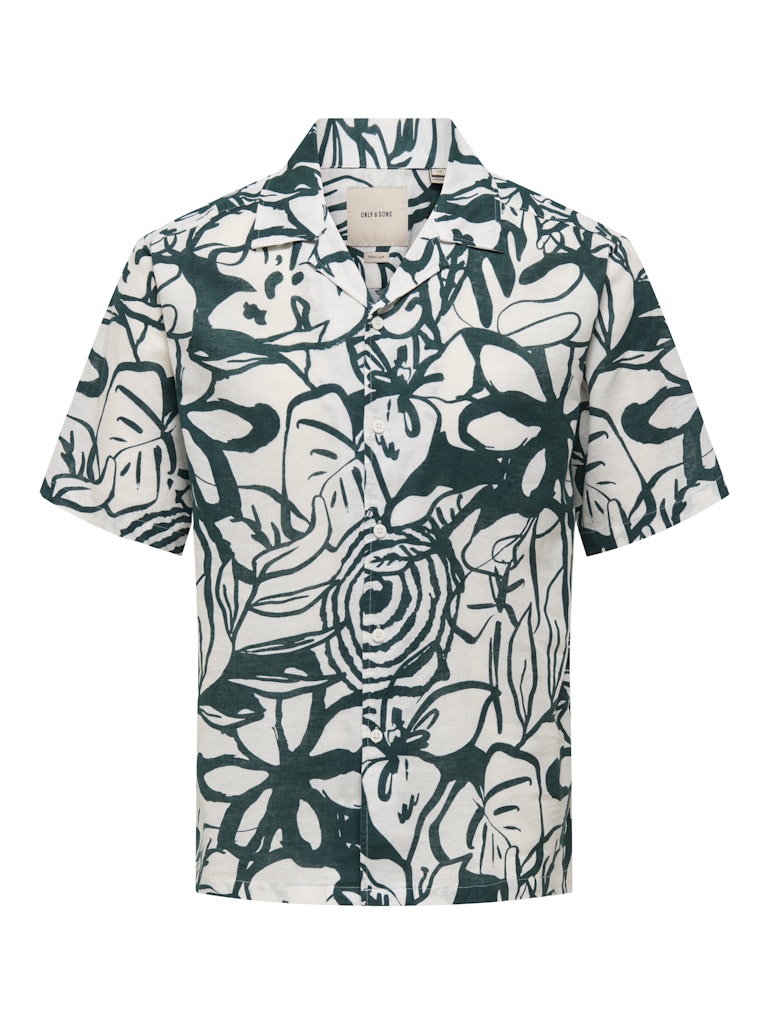 Only & Sons onscaiden reg fit aop shirt 22032833 anitque white