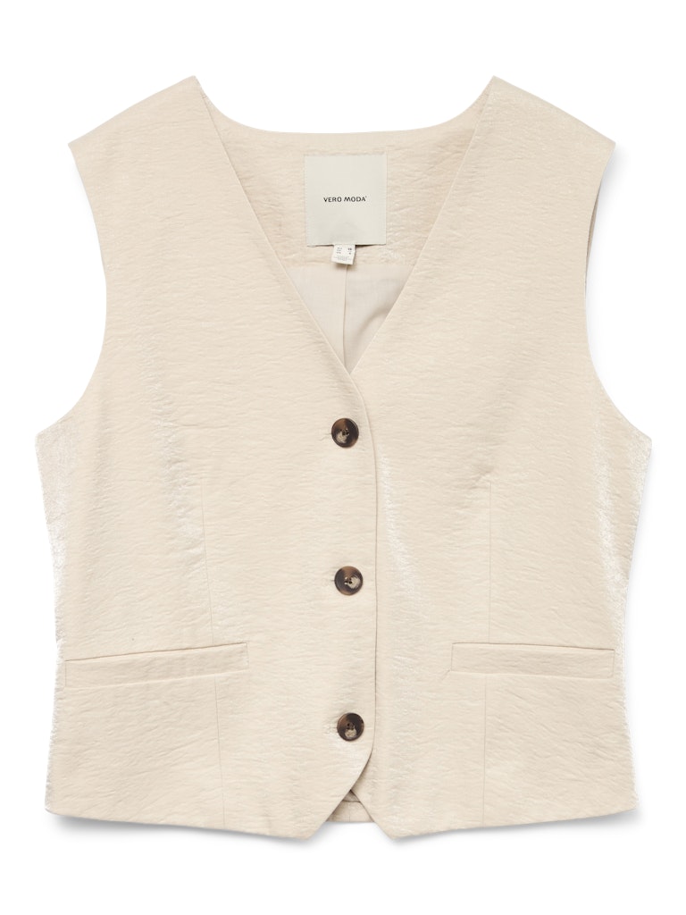 Vero Moda vmliana sl shiny waistcoat 10328657 oatmeal