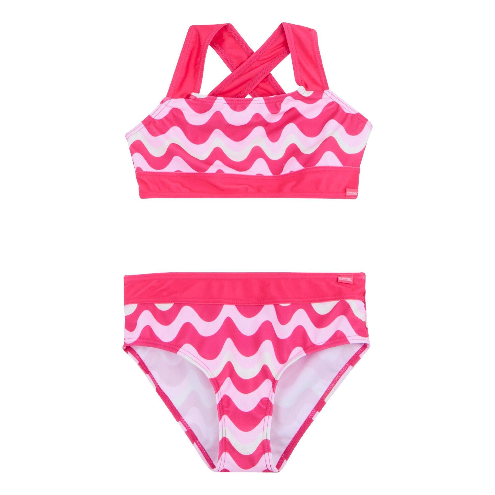 Regatta Meisjes dakaria iii golvend gestreept bikini set