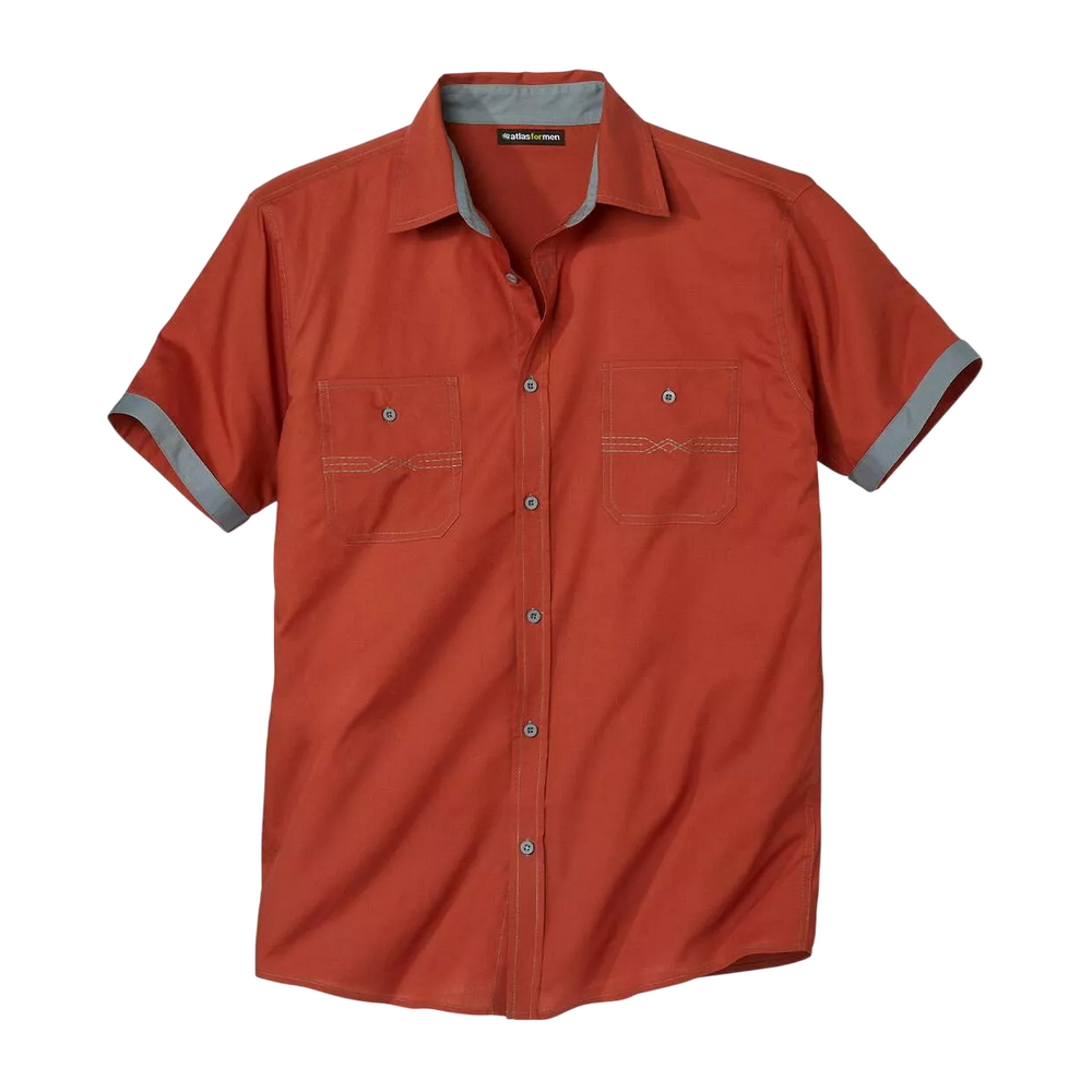 Atlas For Men Heren poplin piloten overhemd
