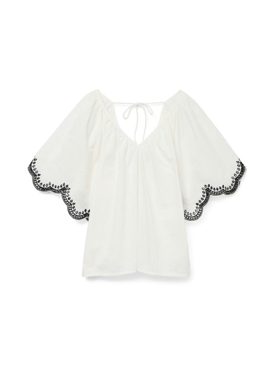Vero Moda Vmdiana 24 v-neck top wvn btq off-white