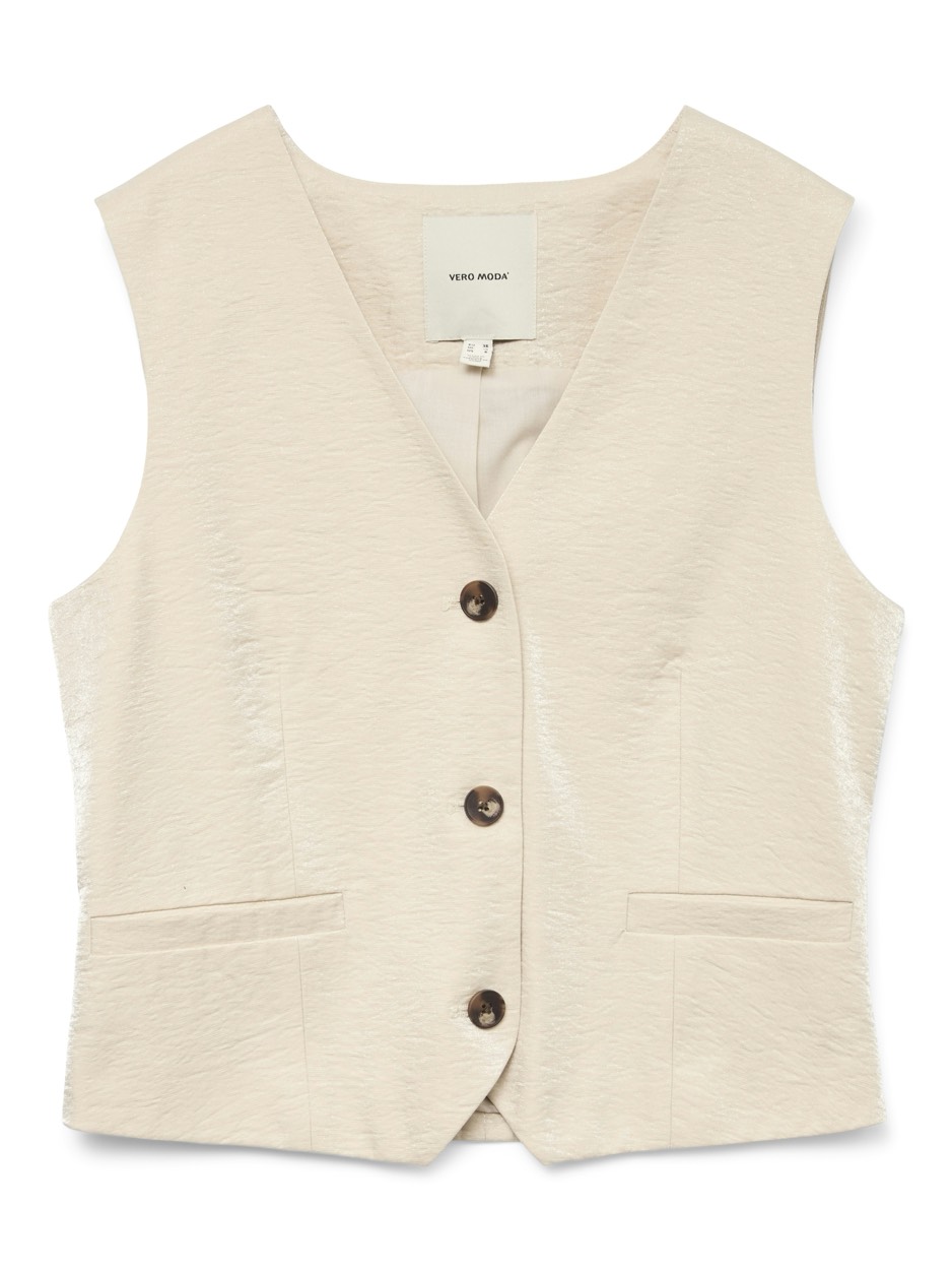 Vero Moda Vmliana sl shiny waistcoat beige