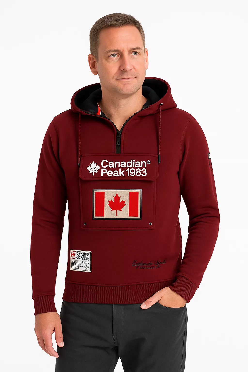Canadian Peak heren anorak trui galapagos bordeaux