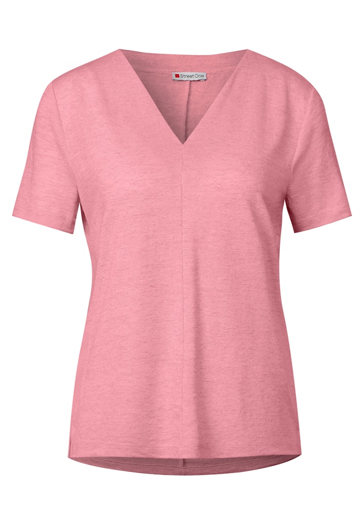 Street One a323335 linen look v-neck shirt
