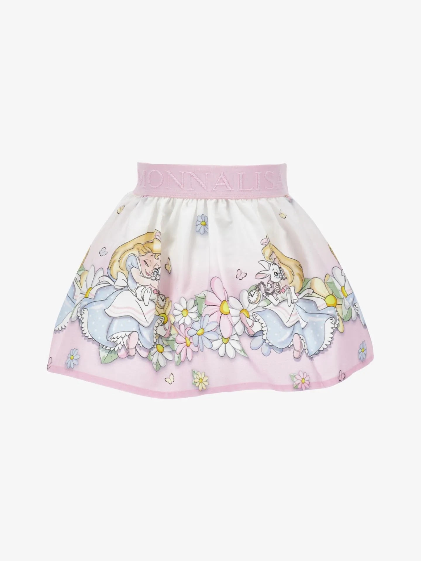 Monnalisa Meisjes rok alice bianco rosa fairytale