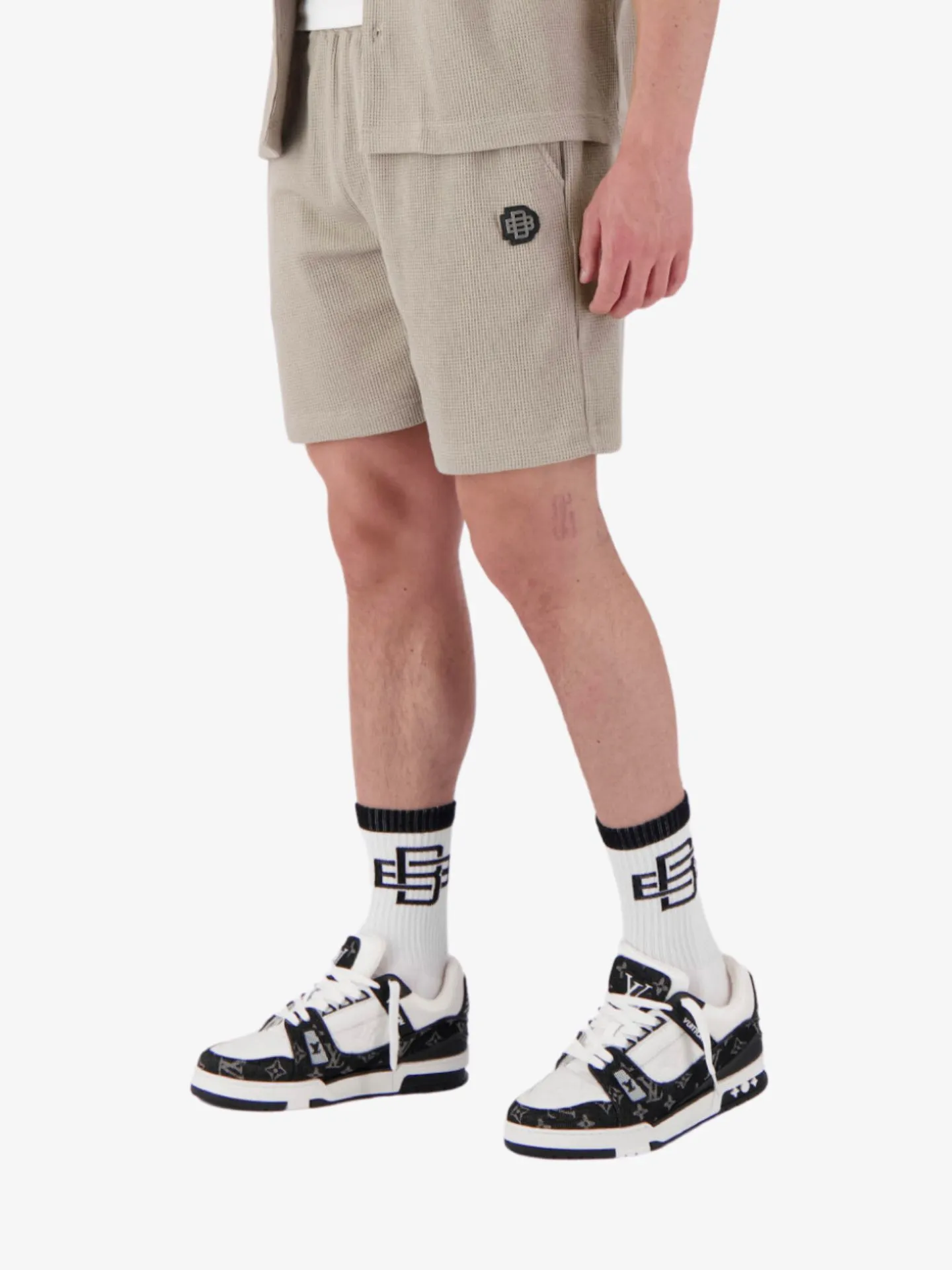 Black Bananas Heren short monogram waffle