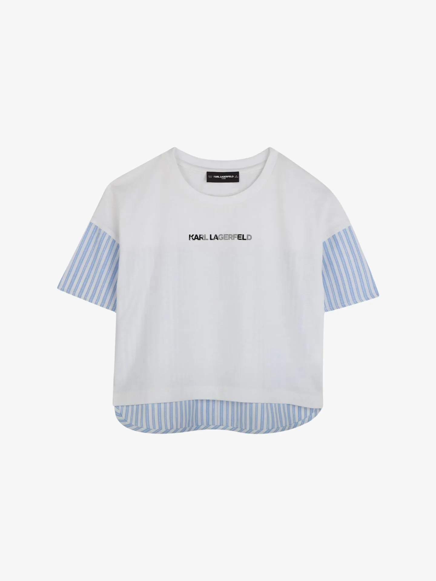 Karl Lagerfeld Meisjes t-shirt wit blauw