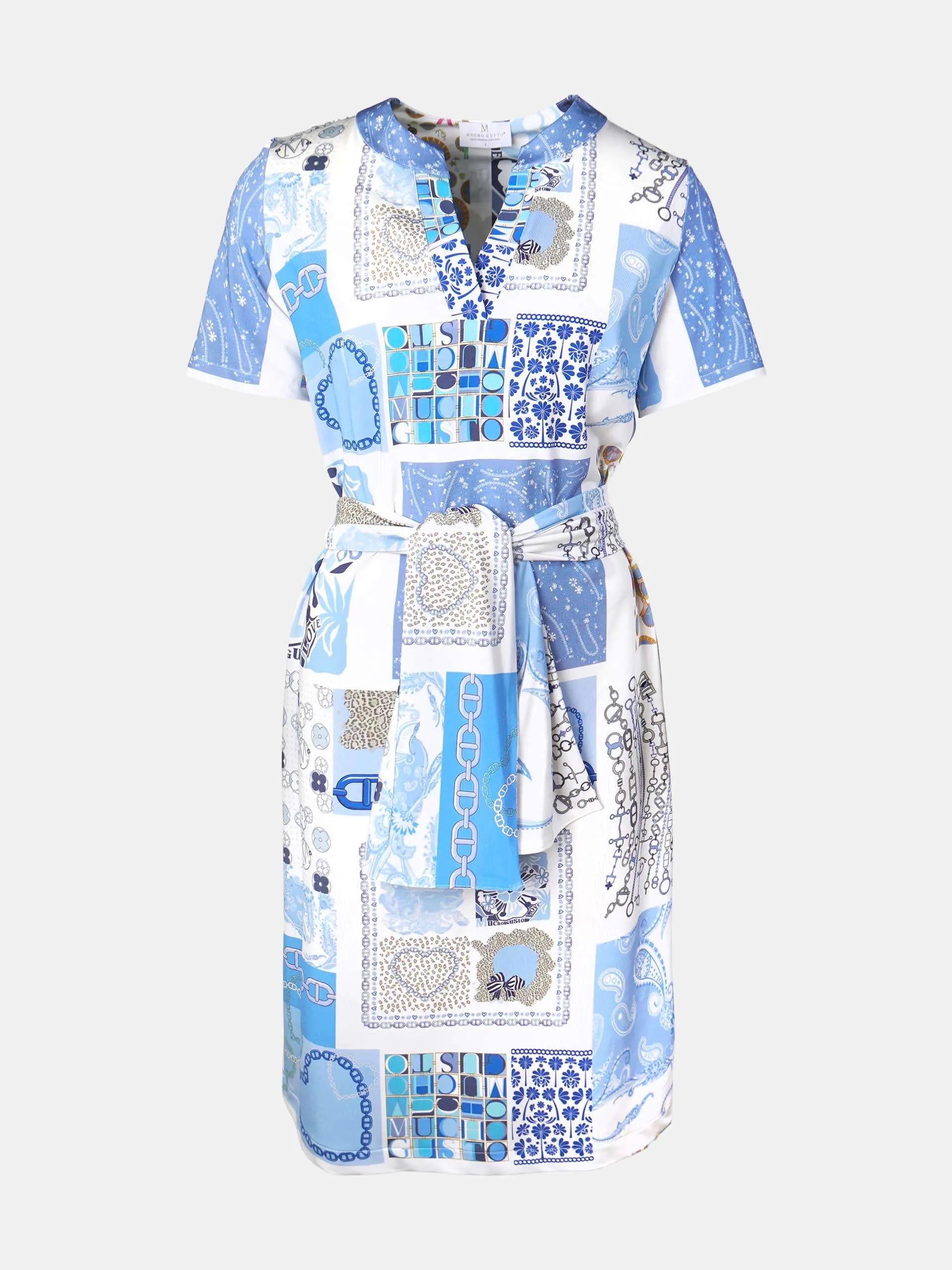 Mucho Gusto  jurk paros blauw hart elegantie