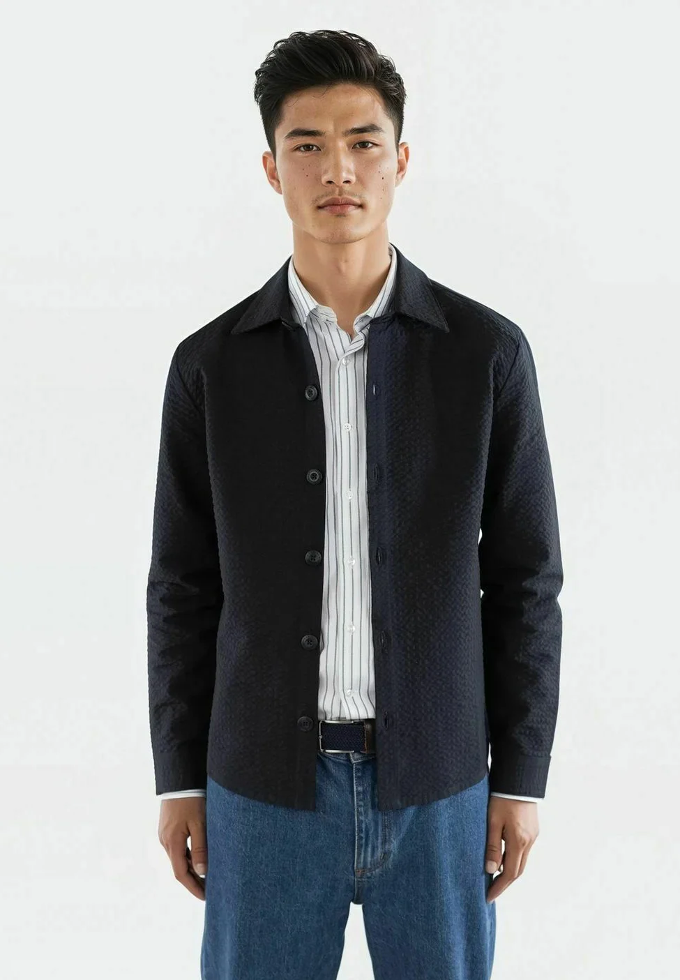 Ciszere 30062-009 dawson seesucker overshirt dark navy