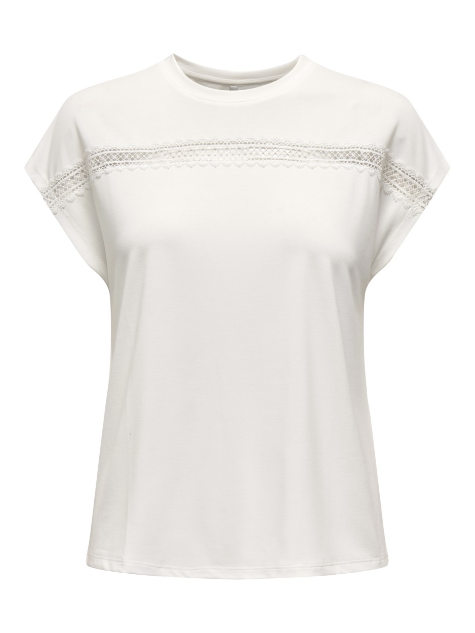 Only Onlfree life batsleeve o-neck mix topjrs off-white